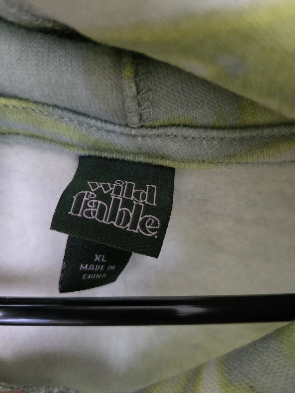 wild fable Green Tie-Dye Cropped Hoodie XL Raw Hem Cozy Athleisure - Picture 5 of 10